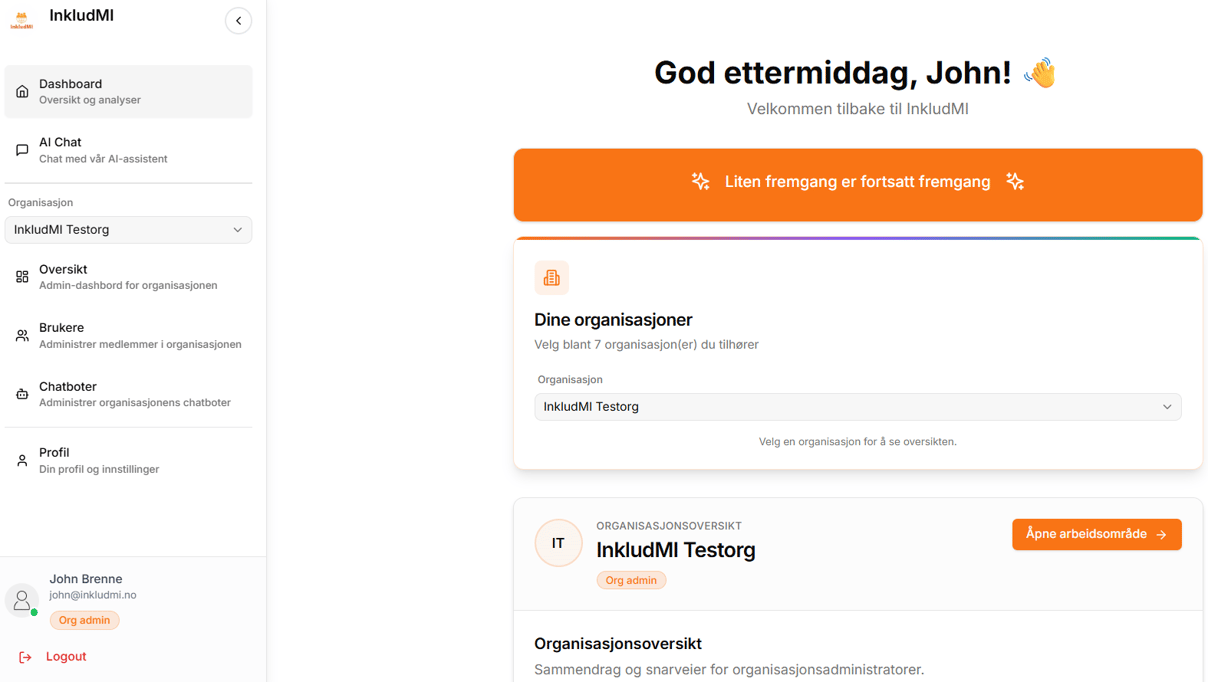 InkludMI digitalt mentorrom med KI-basert refleksjonsstøtte